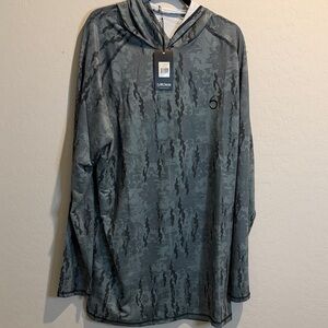 Men's Gray Camo Lightweight Hooded Shirt Jacket